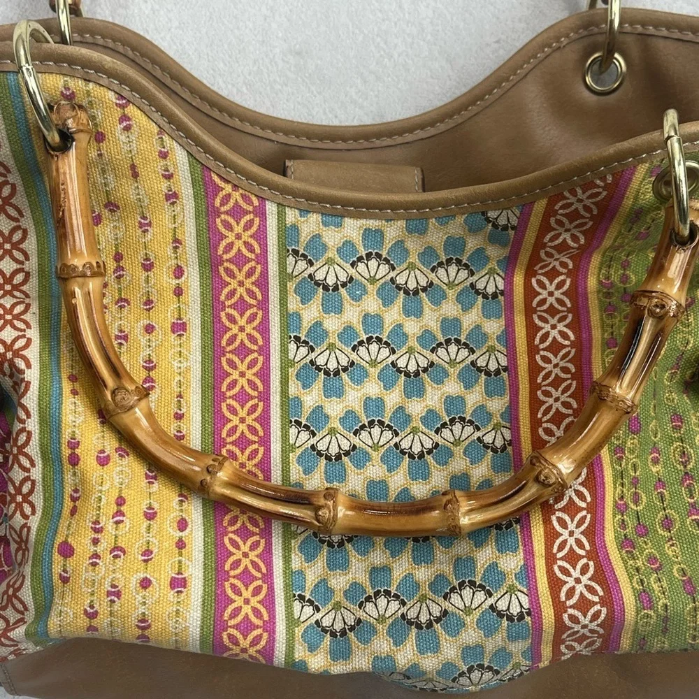 Relic Cane Handle boho Patchwork Colorful Summer Hobo Bag Summer